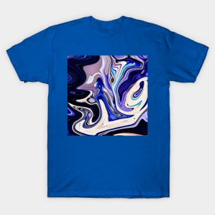 Abstract marble painting Art blue T-Shirt